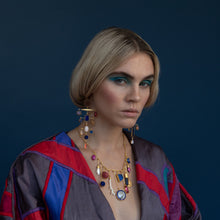 Load image into Gallery viewer, Multilayer Balance Pink &amp; Blue Drop Earrings
