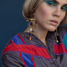 Load image into Gallery viewer, Multilayer Balance Pink &amp; Blue Drop Earrings
