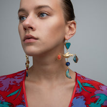Load image into Gallery viewer, Lion and Bird Drop Earrings - READY TO SHIP
