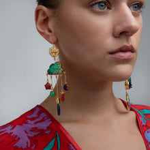 Load image into Gallery viewer, Lion and Bird Drop Earrings - READY TO SHIP
