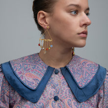 Load image into Gallery viewer, Ornamental Scroll Chain Charm Drop Earrings
