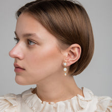 Load image into Gallery viewer, Three Charm Moving Drop Earrings - READY TO SHIP
