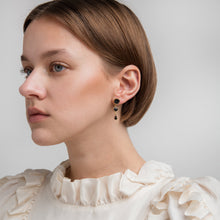 Load image into Gallery viewer, Three Charm Moving Drop Earrings - READY TO SHIP
