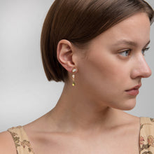 Load image into Gallery viewer, Three Charm Moving Drop Earrings - READY TO SHIP
