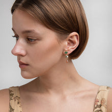 Load image into Gallery viewer, Three Charm Moving Drop Earrings - READY TO SHIP

