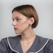 Load image into Gallery viewer, Three Charm Moving Drop Earrings - READY TO SHIP
