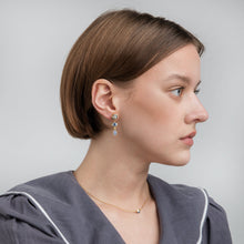 Load image into Gallery viewer, Three Charm Moving Drop Earrings - READY TO SHIP

