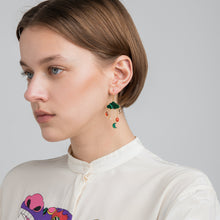 Load image into Gallery viewer, Cloud &amp; Rain Chain Drop Earrings - READY TO SHIP

