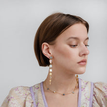 Load image into Gallery viewer, Seven Charm Victorian Drop Earrings - READY TO SHIP
