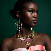 Load image into Gallery viewer, Linked Celestial Charm Necklace with Detachable Bird Drop - READY TO SHIP
