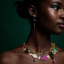 Load image into Gallery viewer, Flower Stem &amp; Chain Drop Earrings - READY TO SHIP

