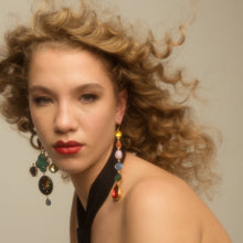 Load image into Gallery viewer, Flower &amp; Fruit Mismatched Charm Drop Earrings
