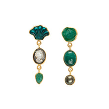 Load image into Gallery viewer, Three Charm Moving Drop Earrings - READY TO SHIP
