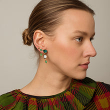 Load image into Gallery viewer, Three Charm Moving Drop Earrings - READY TO SHIP
