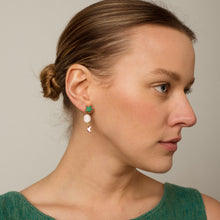 Load image into Gallery viewer, Three Charm Moving Drop Earrings - READY TO SHIP

