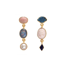 Load image into Gallery viewer, Three Charm Moving Drop Earrings - READY TO SHIP
