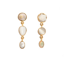 Load image into Gallery viewer, Three Charm Moving Drop Earrings - READY TO SHIP
