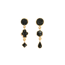 Load image into Gallery viewer, Three Charm Moving Drop Earrings - READY TO SHIP
