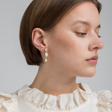 Load image into Gallery viewer, Three Charm Moving Drop Earrings - READY TO SHIP
