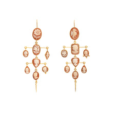 Load image into Gallery viewer, Cameo Layered With Victorian Drop Earrings - READY TO SHIP
