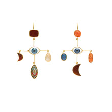 Load image into Gallery viewer, Eye Cross Drop Earrings - READY TO SHIP
