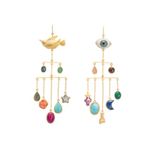 Load image into Gallery viewer, Eye Peeper and Bird Drop Earrings - READY TO SHIP
