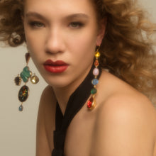 Load image into Gallery viewer, Flower &amp; Fruit Mismatched Charm Drop Earrings
