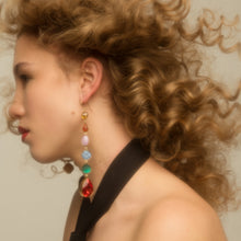Load image into Gallery viewer, Flower &amp; Fruit Mismatched Charm Drop Earrings
