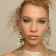 Load image into Gallery viewer, Flower and Lady Drop Earrings - READY TO SHIP
