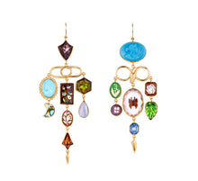 Load image into Gallery viewer, Flower and Lady Drop Earrings - READY TO SHIP
