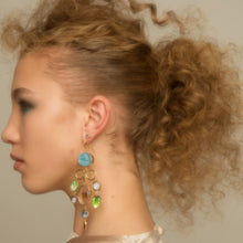 Load image into Gallery viewer, Flower and Lady Drop Earrings - READY TO SHIP

