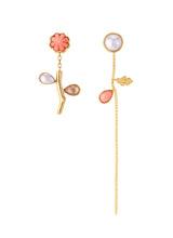 Load image into Gallery viewer, Flower Stem &amp; Chain Detachable Drop Earrings - READY TO SHIP
