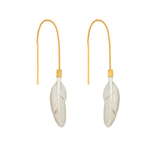 Load image into Gallery viewer, Feather Thread Through Earrings - READY TO SHIP
