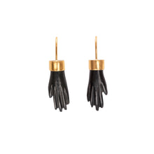 Load image into Gallery viewer, Black Hand Hook Earrings - READY TO SHIP
