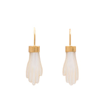 Load image into Gallery viewer, White Hand Hook Earrings - READY TO SHIP
