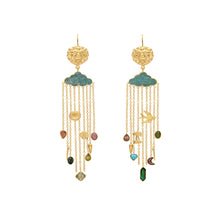 Load image into Gallery viewer, Lion Chain Charm Drop Earrings - READY TO SHIP
