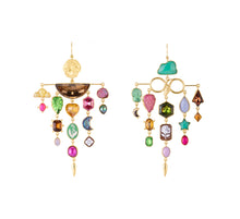 Load image into Gallery viewer, Multi Charm Balance Drop Earrings - READY TO SHIP
