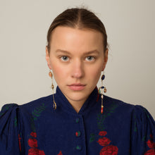 Load image into Gallery viewer, Mismatched Cross Drop Earrings - READY TO SHIP
