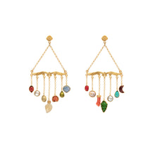 Load image into Gallery viewer, Ornamental Scroll Chain Charm Drop Earrings
