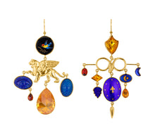 Load image into Gallery viewer, Serpent and Lion Balance Drop Earrings - READY TO SHIP
