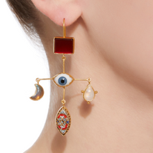 Load image into Gallery viewer, Eye Cross Drop Earrings - READY TO SHIP
