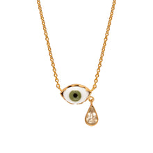 Load image into Gallery viewer, Green Eye Teardrop Necklace - READY TO SHIP
