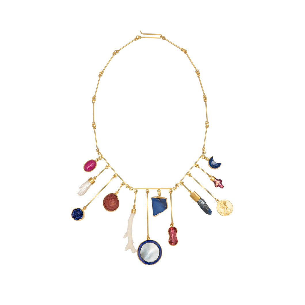 Wire Charm Drop Necklace
