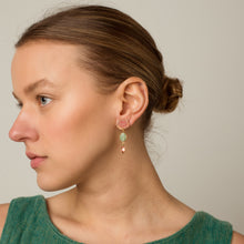 Load image into Gallery viewer, Three Charm Moving Drop Earrings - READY TO SHIP
