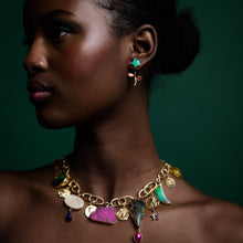 Load image into Gallery viewer, Linked Celestial Charm Necklace with Detachable Bird Drop - READY TO SHIP
